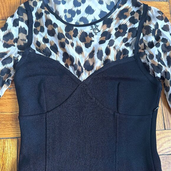 Authentic Moschino Leopard/Black Tight Dress New - Picture 3 of 10